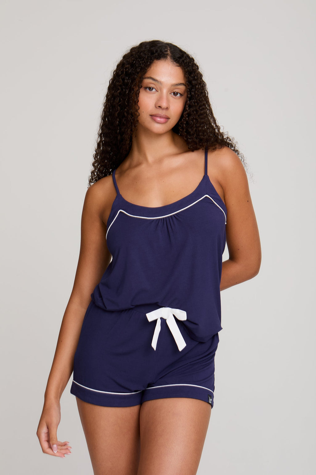 Bamboo Cami Short Pajama Set in Midnight