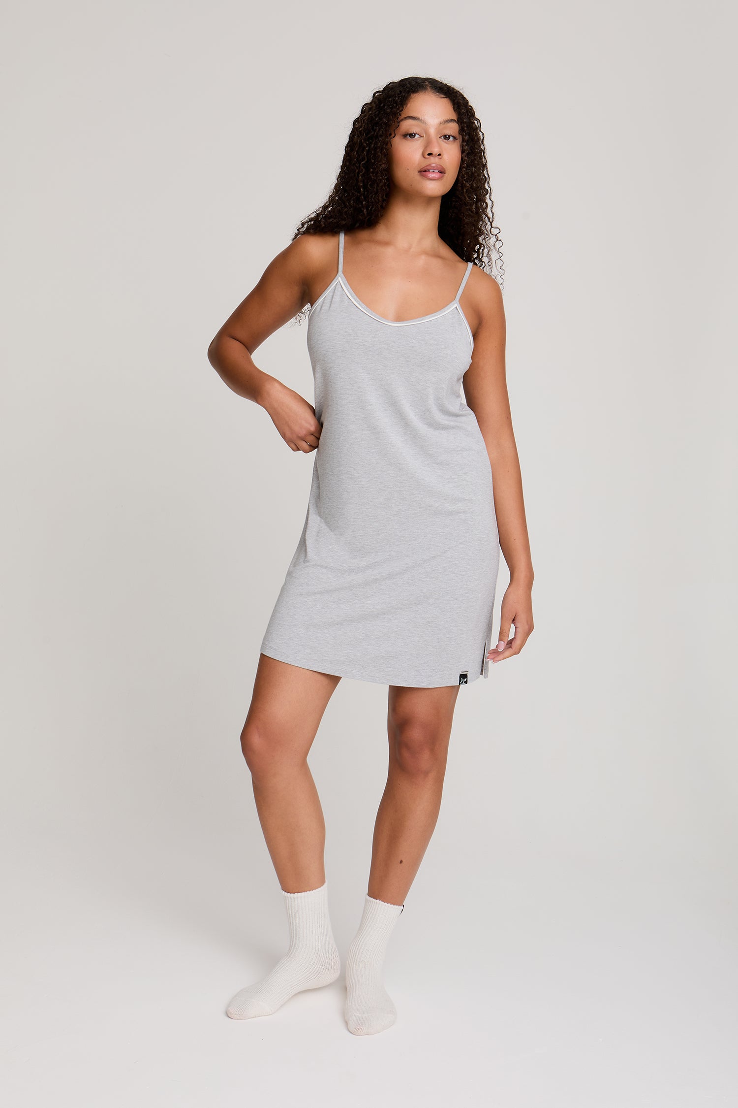 Bamboo Chemise Nightdress in Gray Marl