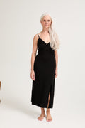Bamboo Frill Chemise in Black