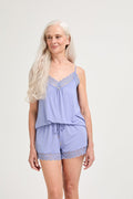 Bamboo Lace Cami Short Pajama Set in Heather