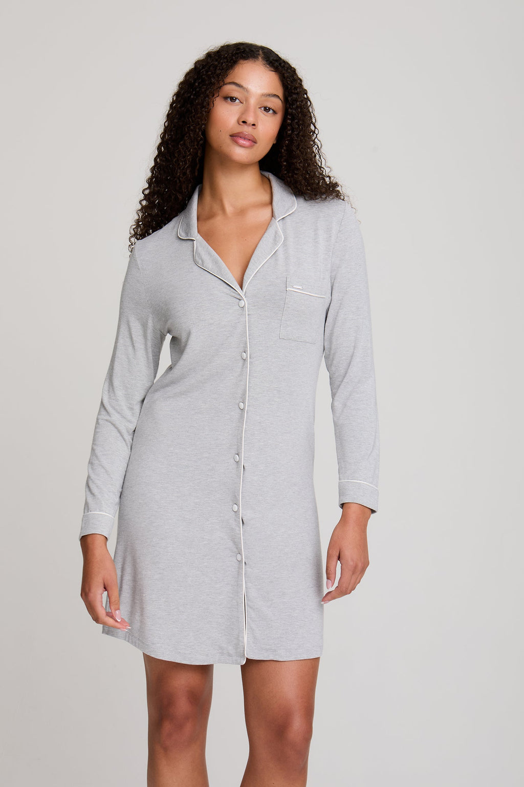 Bamboo Nightshirt in Gray Marl