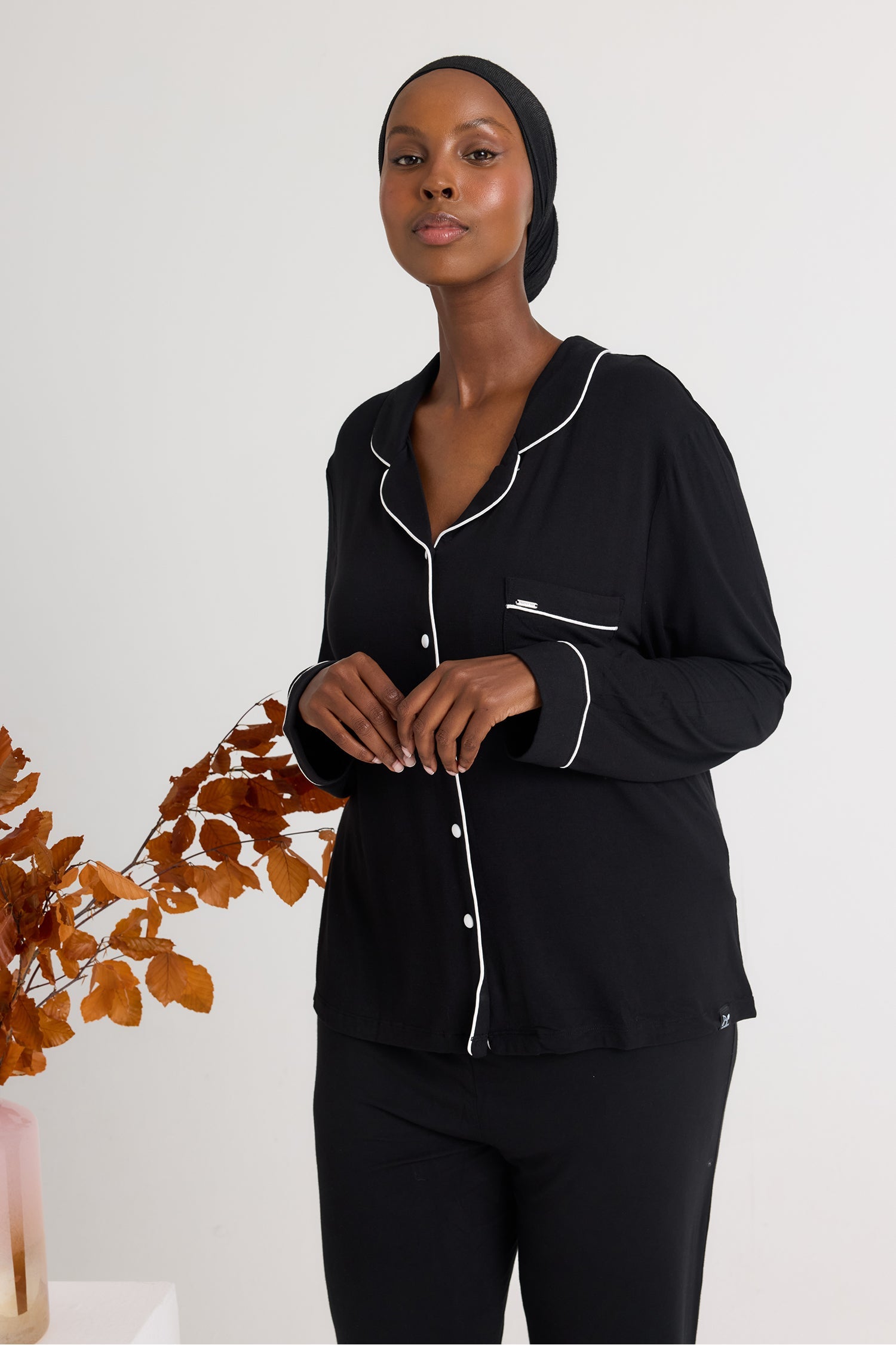 Bamboo Pajama Set in Black