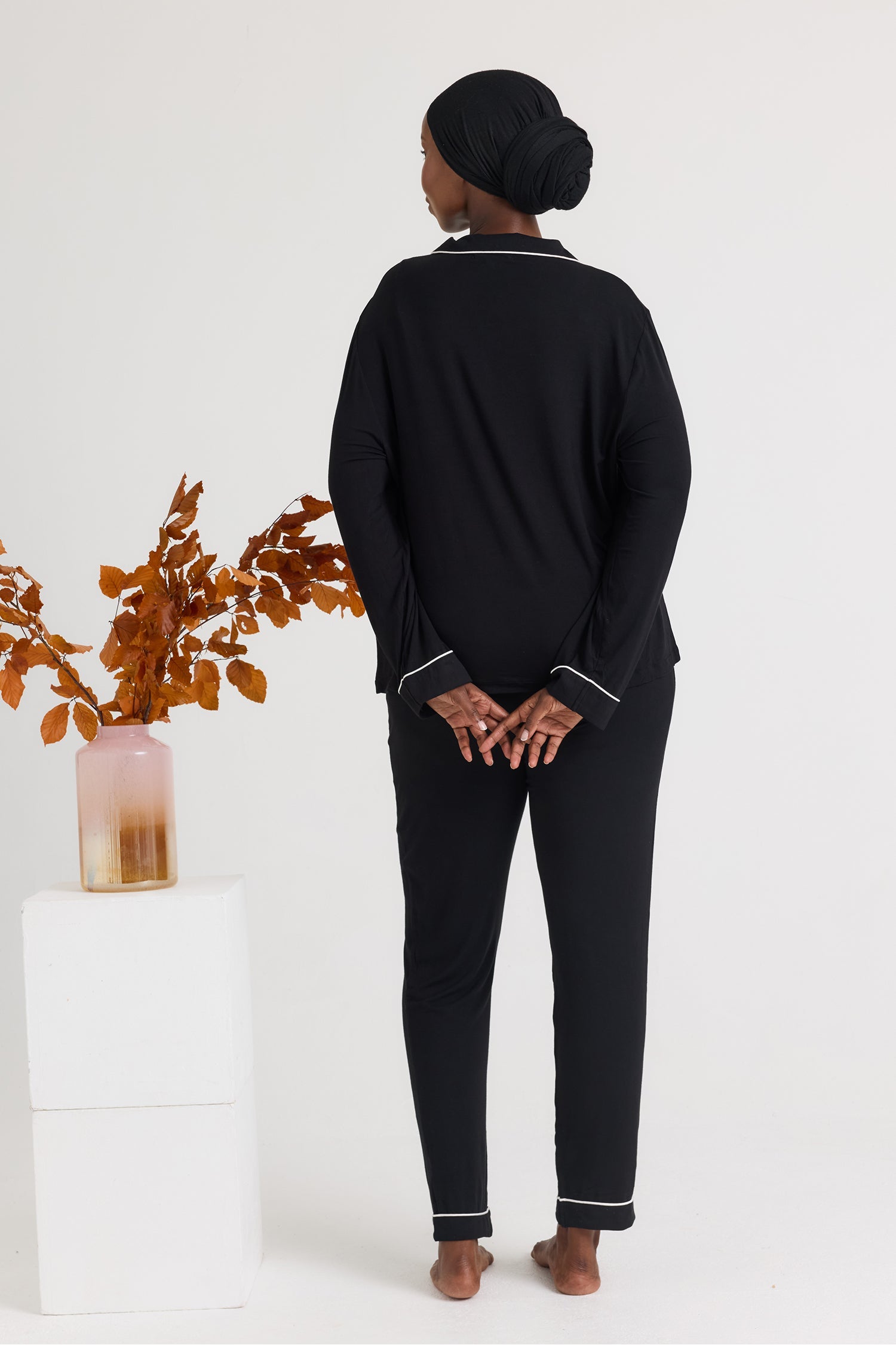 Bamboo Pajama Set in Black