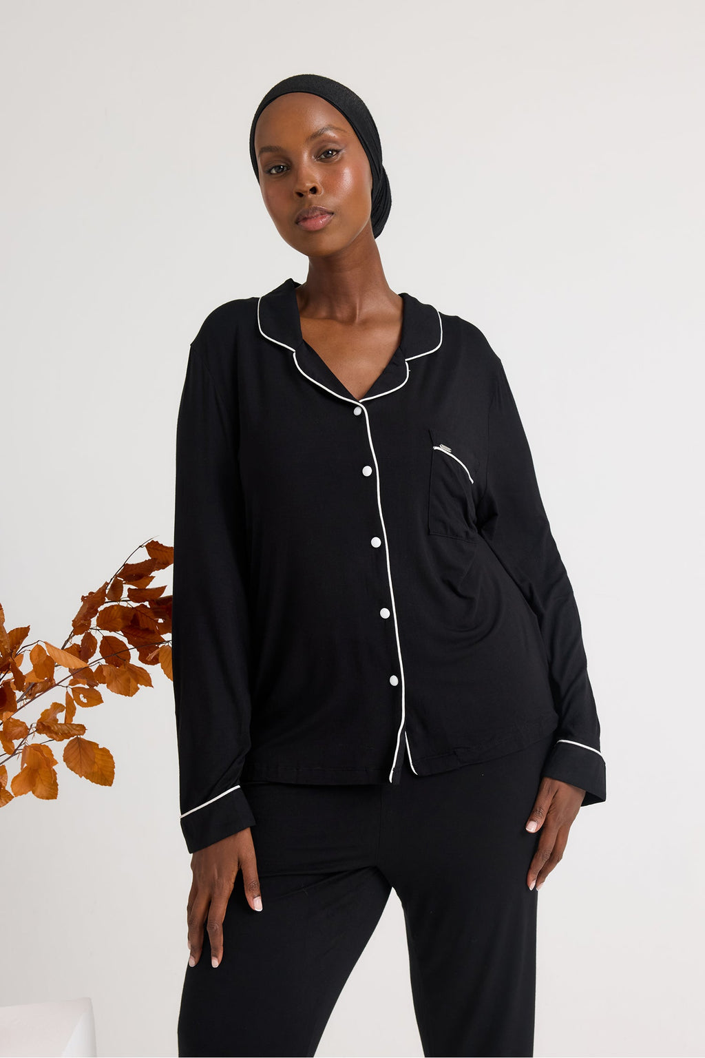 Bamboo Pajama Set in Black