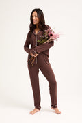 Bamboo Long Pyjama Set in Chocolate