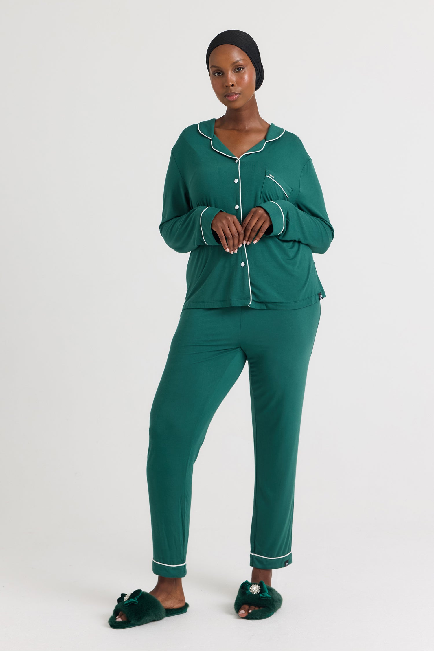 Bamboo Pajama Set in Green