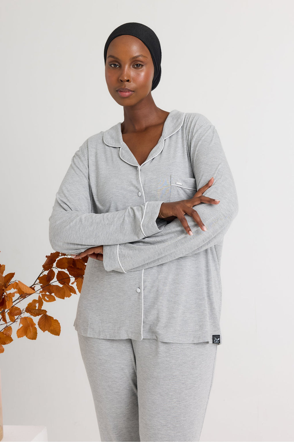 Bamboo Pajama Set in Gray Marl
