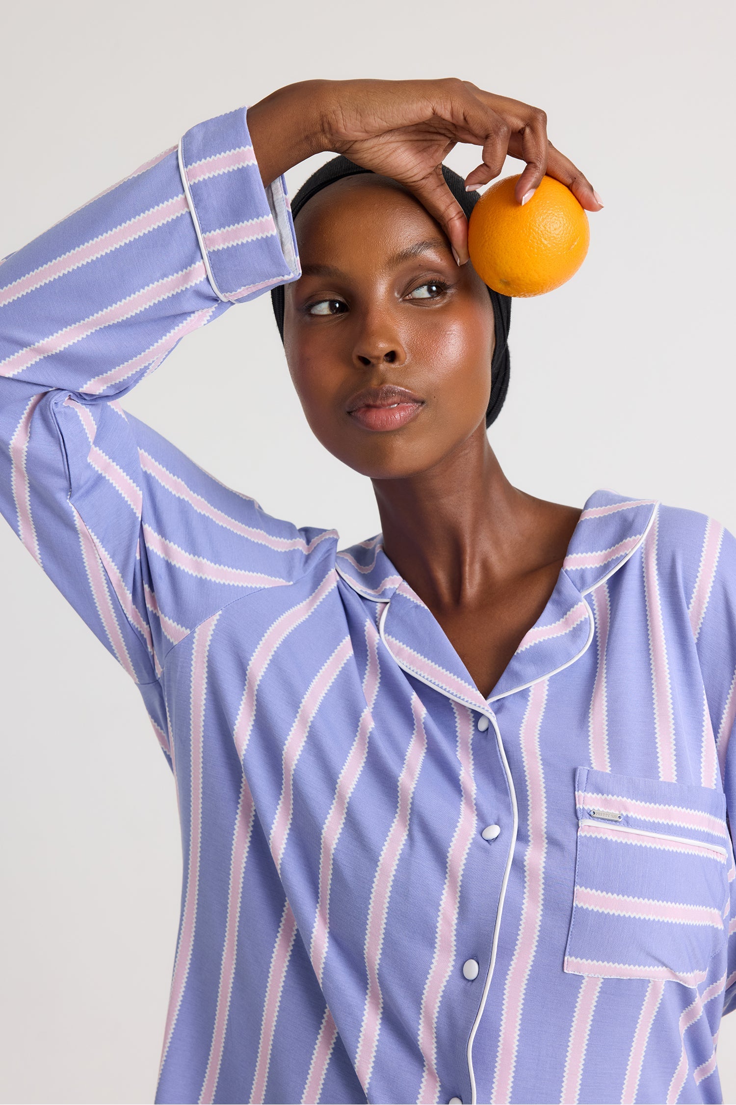 Bamboo Pajama Set in Heather Stripe