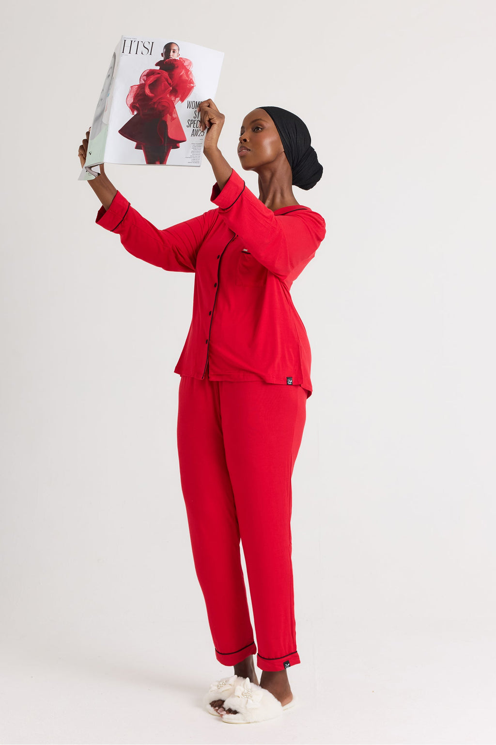 Bamboo Pajama Set in Red