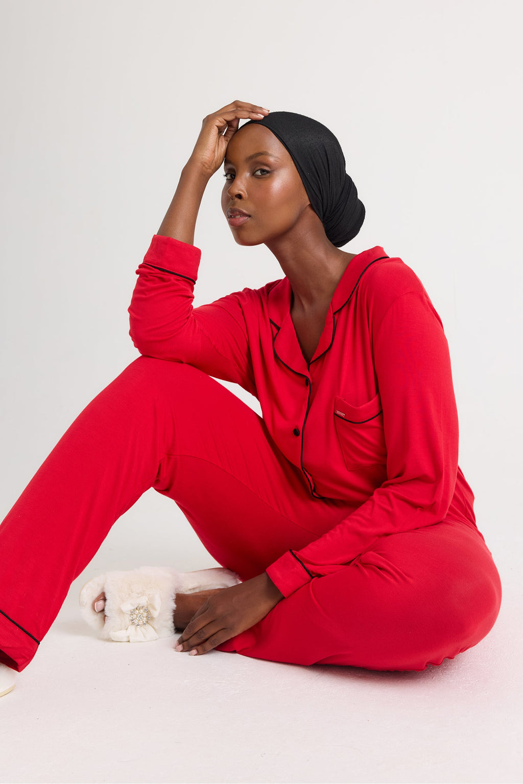 Bamboo Pajama Set in Red
