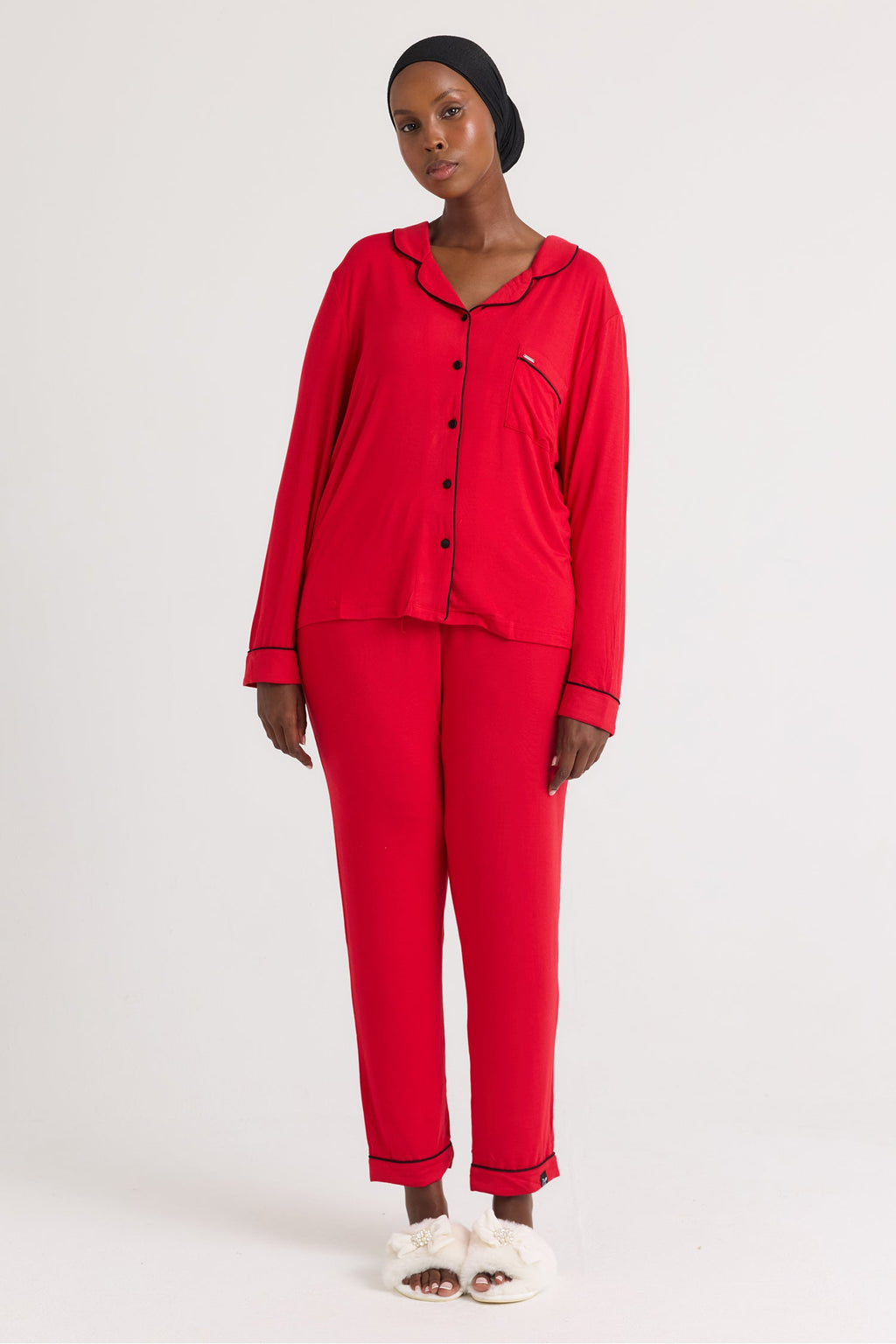 Bamboo Pajama Set in Red