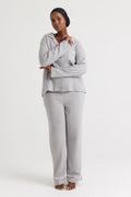 Luxury Suite Waffle PJ Set in Gray
